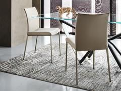 Anna chair by Cattelan with low backrest without armrests, covered in leather