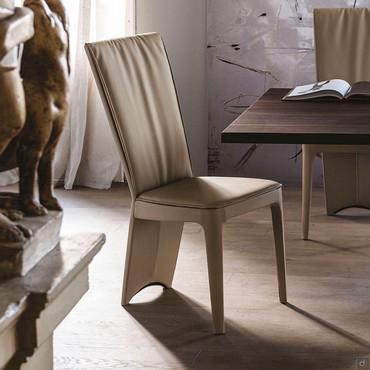 Aurelia designer leather chair with backrest by Cattelan 