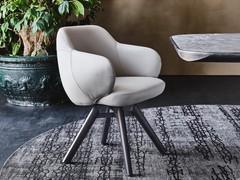 Bombè upholstered swivel chair with metal legs by Cattelan