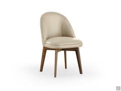 Wendy chair in swivel version with wooden trestle base and self-centring return mechanism