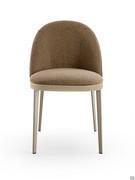 Harmonious and delicate proportions for the Wendy chair with metal legs and upholstered shell