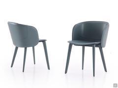 Kamet real leather armchair here fully upholstered in leather col.215 aqua blue