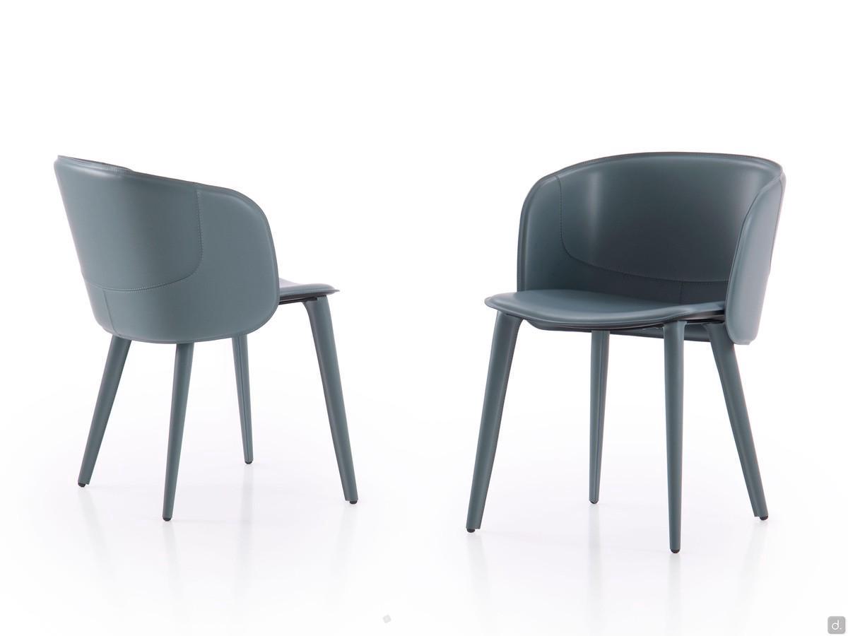 Kamet real leather armchair here fully upholstered in leather col.215 aqua blue