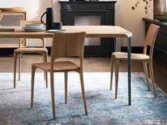 Pair of Carmen chairs in solid oak, matching the Belem table with top in the same finish