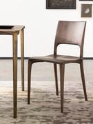 Carmen solid oak chair in walnut-stained finish