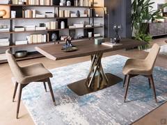 Clara chairs in bouclé fabric matching the Belize table, with matching top and legs 