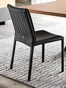 Rear view of the Italia chair by Cattelan in the version with quilted backrest with visible stitching