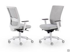 Home-office chair with armrests, adjustable and with self-weight-bearing mechanism - polyamide shell white 