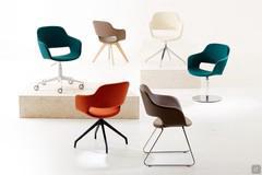 Wizard upholstered swivel meeting chair - available in various models, adjustable, fixed base, sled base, or with wooden or metal legs