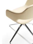 Meeting chair - leatherette upholstery with 4-spoke base in polished aluminium