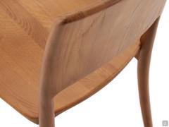 Rear detail of backrest and seat, made entirely of solid oak