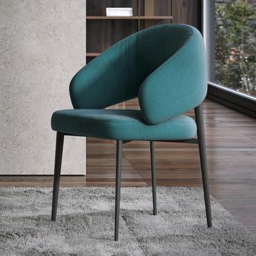 Lounge chair with armrests and curved backrest Shelter