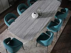 The chair is ideal in combination with important living room tables, guaranteeing a perfect use of space with its 47 cm seat height