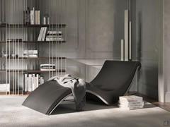 Curved designer chaise longue Sylvester by Cattelan upholstered in leather or leatherette