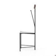 Detail of the structure seen from side, matt black painted ashwood seat