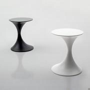 Round metal coffee table Andorra available in black and total white versions
