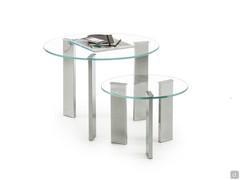 Round extra-clear end table