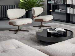 Round black glass top with modern and elegant design