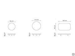 Low coffee table Jazz by Bonaldo - Models and Measurements