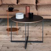 Coffee table Bali in Fashion Wood Terra oak and matt lacquered metal cross frame
