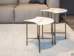 Ginco end table in porcelain and metal available in two different heights