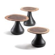 Rio coffee table with top made of walnut trunk section