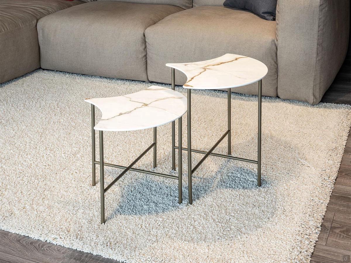 Ginco end table in porcelain and metal