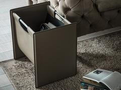 Jerry leather magazine rack, square and regular shapes