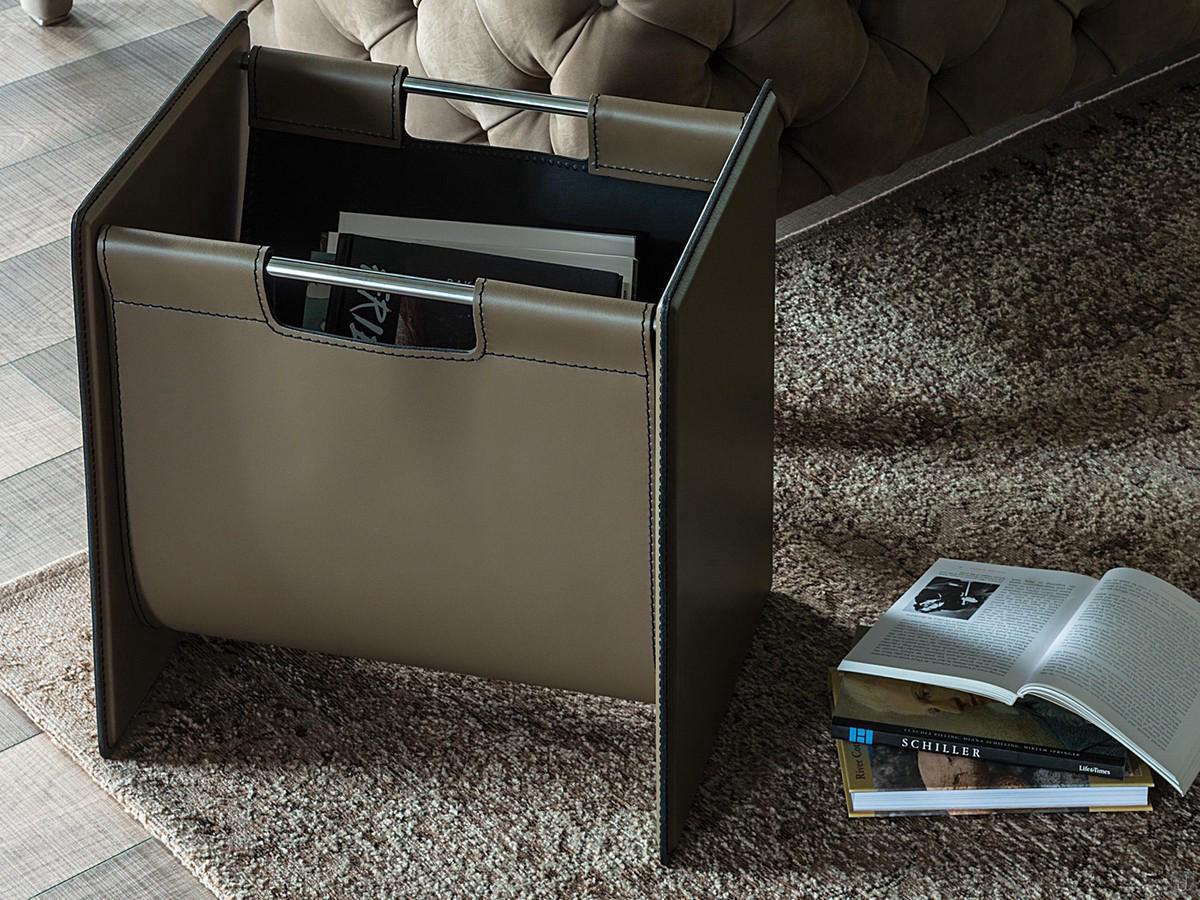 Jerry magazine rack by Cattelan in leather, available in numerous colours