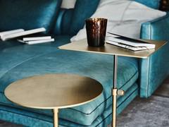 Step golden metal side table by Cattelan is adjustable in height