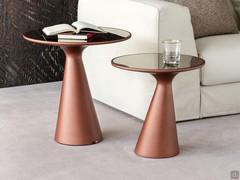 Peyote coffee tables h.45 and h.55 cm, in Paprika colour