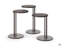 Set of 31 cm diameter Sting coffee tables with burnt oak RB wooden top