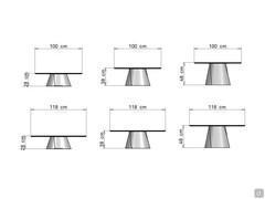 Albert Keramik coffee table - specific widths and heights in 100 and 118 cm models