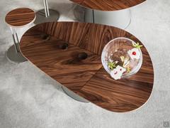 The top is characterised by a careful geometric subdivision. The vertical and horizontal inserts draw 3 distinct sections, with typical wood grains and natural dark light contrasts