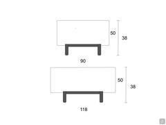 Caesar coffee table by Cattelan - Dimensions