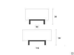 Caesar table - height and width