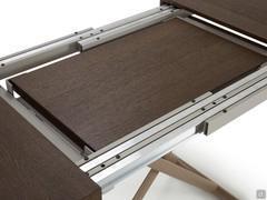 Detail of the telescopic extension mechanism and the extensions positioned in the under-shelf compartment