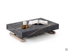 Alexander transformable coffee table in the size 100 x 68 cm, laterally extendable with extensions inside the top