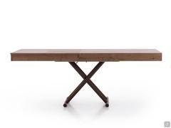 Alexander side table converted to table use with synchronised top opening mechanism and internal folding extensions