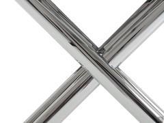 Detail of legs in polished chrome finish