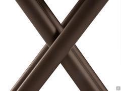 Detail of the metal structure painted with an embossed bronze finish