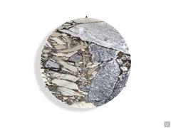 Top view of the round Ocean Storm polished marble top