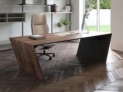 Vega desk by Cattelan in the linear version in burnt oak essence wood