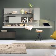 Plan wall-mounted desk composed of a single big shelf