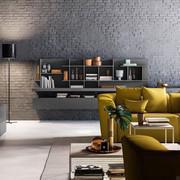 Plan wall-mounted desk in cast iron matt lacquer