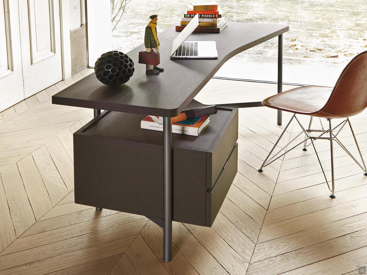 Modern two-drawer writing desk Kansas with chest of drawers