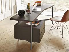 Modern two-drawer writing desk Kansas with chest of drawers