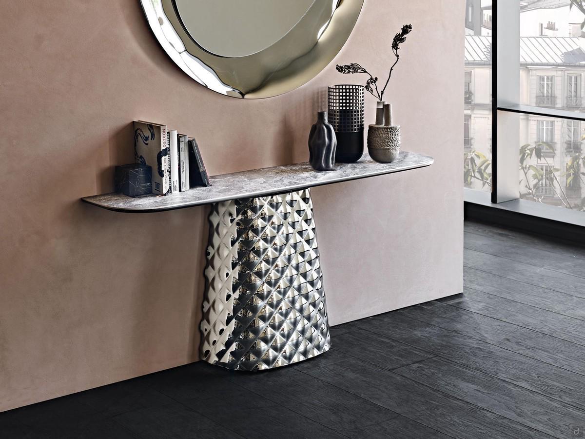 Atrium modern hall console table by Cattelan (Keramik ceramic finish not available)
