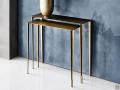 Pair of two-height metal Etoile console tables by Cattelan