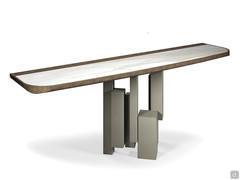 Skilyne wall console table with rounded corners
